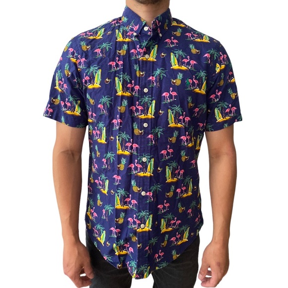 Ralph Lauren Other - Ralph Lauren Cotton Casual Flamingo Beach Print Button Down Shirt